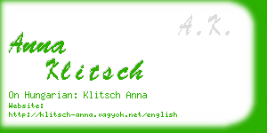 anna klitsch business card